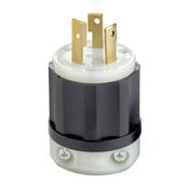 2671 3-Phase Non-Grounding Cable Mount Locking Plug, 250 V AC, 30 A, 3 Poles, 3 Wires, Black/White