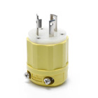 30 Amp, 125 Volt, NEMA L5-30P, 2P, 3W, Locking Plug, Industrial Grade, Grounding, Corrosion Resistant - Yellow-White