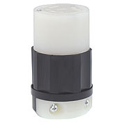 2333 1-Phase Grounding Cable Mount Locking Connector, 277 V AC, 20 A, 2 Poles, 3 Wires, Black/White