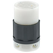 2413 3-Phase Grounding Cable Mount Locking Connector, 125/250 V AC, 20 A, 3 Poles, 4 Wires, Black/White