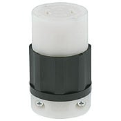 2423 3-Phase Grounding Cable Mount Locking Connector, 250 V AC, 20 A, 3 Poles, 4 Wires, Black/White