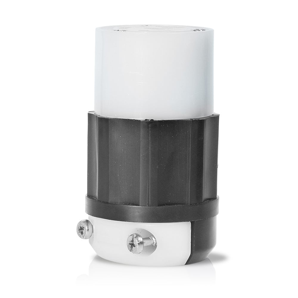 2433 3-Phase Grounding Cable Mount Locking Connector, 480 V AC, 20 A, 3 Poles, 4 Wires, Black/White
