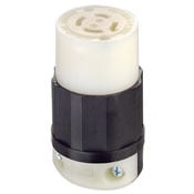 2443 3-Phase Non-Grounding Cable Mount Locking Connector, 120/208 V AC, 20 A, 4 Poles, 4 Wires, Black/White