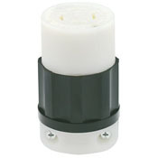 2463 3-Phase Cable Mount Locking Connector, 347/600 V AC, 20 A, 4 Poles, 4 Wires, Black/White
