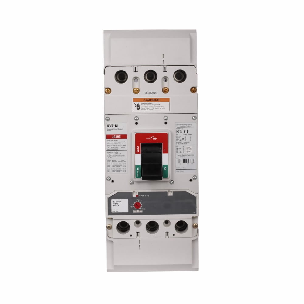 LGE3400FAG Complete Standard Molded Case Circuit Breaker, 600 V AC, 400 A, 18 kA Interrupt, 3 Poles, Thermal Magnetic Trip