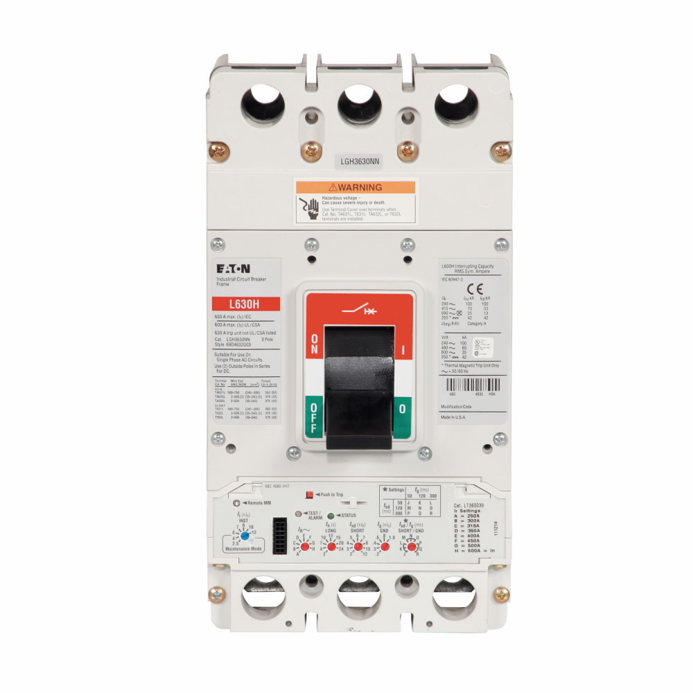 LGH3250FAG Molded Case Circuit Breaker, 600/690 V AC, 250 A, 35 kA Interrupt, 3 Poles, Thermal Magnetic Trip