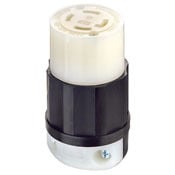 2723 3-Phase Grounding Cable Mount Locking Connector, 250 V AC, 30 A, 3 Poles, 4 Wires, Black/White