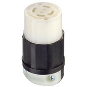 2743 3-Phase Grounding Cable Mount Locking Connector, 600 V AC, 30 A, 3 Poles, 4 Wires, Black/White