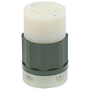 2763 3-Phase Non-Grounding Cable Mount Locking Connector, 277/480 V AC, 30 A, 4 Poles, 4 Wires, Black/White