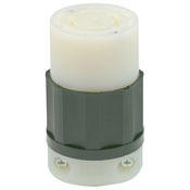 2773 3-Phase Non-Grounding Cable Mount Locking Connector, 347/600 V AC, 30 A, 4 Poles, 4 Wires, Black/White