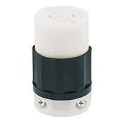 2523 3-Phase Grounding Cable Mount Locking Connector, 277/480 V AC, 20 A, 4 Poles, 5 Wires, Black/White