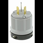 20-Amp, 125-Volt, Plug, Straight Blade, Industrial Grade, Non-Grounding, Gray