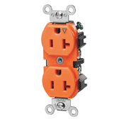 5362-IG Heavy Duty Isolated Ground Straight Blade Duplex Receptacle, 125 V AC, 20 A, 2 Poles, 3 Wires, Orange