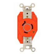 2330-IG Isolated Grounding Locking Receptacle, 277 V AC, 20 A, 2 Poles, 3 Wires, Orange