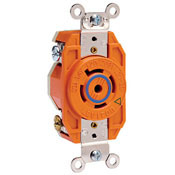 2610-IG Isolated Grounding Locking Receptacle, 125 V AC, 30 A, 2 Poles, 3 Wires, Orange