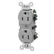 5262-IGG Heavy Duty Isolated Ground Duplex Receptacle, 125 V AC, 15 A, 2 Poles, 3 Wires, Gray