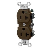 5362-IGB Heavy Duty Isolated Ground Duplex Receptacle, 125 V AC, 20 A, 2 Poles, 3 Wires, Brown