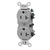 5362-IGG Heavy Duty Isolated Ground Duplex Receptacle, 125 V AC, 20 A, 2 Poles, 3 Wires, Gray