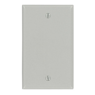 87014 Standard Size Blank Wall Plate, 1 Gangs, 2-3/4 in W x 4-1/2 in H, Thermoset Plastic, Gray