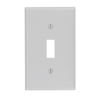 87001 Standard Size Wall Plate, 1 Gangs, 2-3/4 in W x 4-1/2 in H, Thermoset, Gray