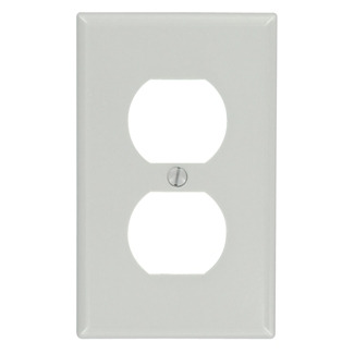 87003 Standard Size Wall Plate, 1 Gangs, 2-3/4 in W x 4-1/2 in H, Thermoset, Gray