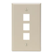 41080-3IP QuickPort Standard Size Wallplate, 1 Gang, 2-3/4 in W, Plastic, Surface Mount