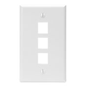 41080-3WP QuickPort Standard Size Wallplate, 1 Gang, 2-3/4 in W, Plastic, Surface Mount