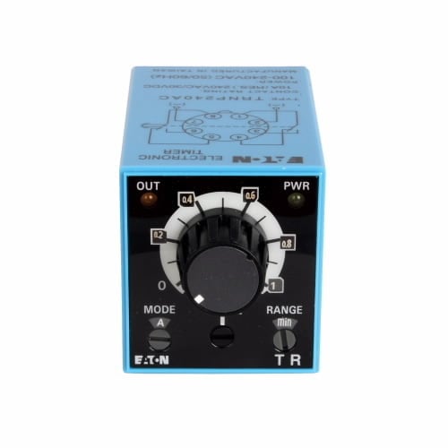 TRNP24AD Timing Relay, 0.1 s to 600 hr Setting, 240 V AC/30 V DC, 8 Pin, 2 Form C DPDT Contact, 2 Poles