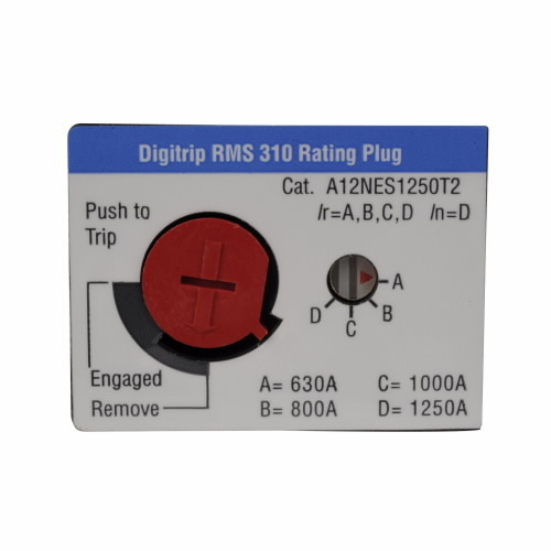 A12NES1200T1 Adjustable Digitrip RMS 310 Electronic Non-Interchangeable Trip Breaker Rating Plug, 600/800/1000/1200 A Plug Current, ND Breaker Frame
