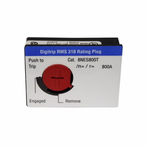 8NES600T Digitrip 310 Electronic Fixed Breaker Rating Plug, 800 A, 600 A Plug Current, GN Frame