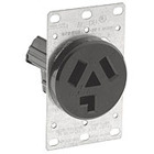 30 Amp, 125/250 Volt, NEMA 10-30R, 3P, 3W, Flush Mounting Receptacle, Straight Blade, Industrial Grade, Non-Grounding, Side Wired, Steel Strap, Black
