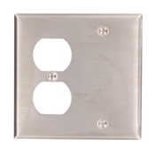 84008-40 Blank Standard Size Combination Wall Plate, 2 Gangs, 4.56 in W x 4.5 in H, 302 Stainless Steel