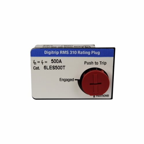 6LES500T Digitrip RMS 310 Electronic Fixed Interchangeable Trip Breaker Rating Plug, 600 A, 500 A Plug Current, LD/HLD/LDC Frame