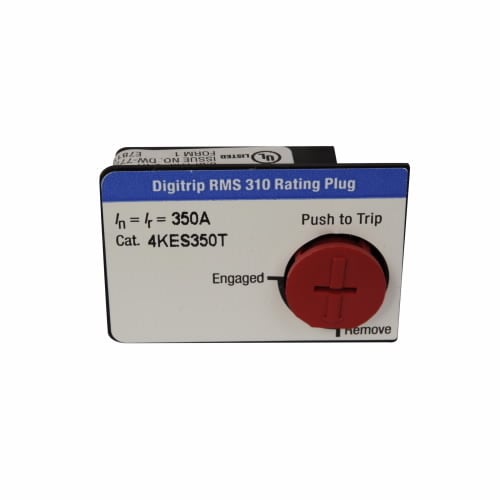 4KES300T Digitrip 310 Electronic Fixed Interchangeable Trip Breaker Rating Plug, 400 A, 300 A Plug Current, K Breaker Frame