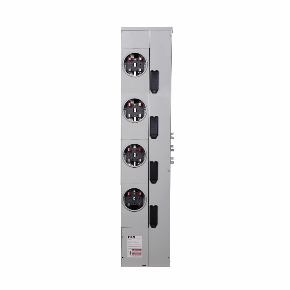 1MM420RC Residential Meter Stack Multiple Metering, 200 Amp, Copper, No Bypass, NEMA 3R, 4 Jaw, 4, 1 Phase in and 1 Phase out, Ringed, 120/240V