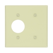 88085 Blank Standard Size Combination Wall Plate, 2 Gangs, 4.56 in W x 4.5 in H, Thermoset, White