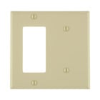 2-Gang 1-Blank 1-Decora/GFCI Device Combination Wallplate, Standard Size, Painted Metal, Strap Mount - Ivory