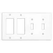 P2262-W Standard Size Combination Wall Plate, 4 Gangs, 8.19 in W x 4.5 in H, Thermoset, White