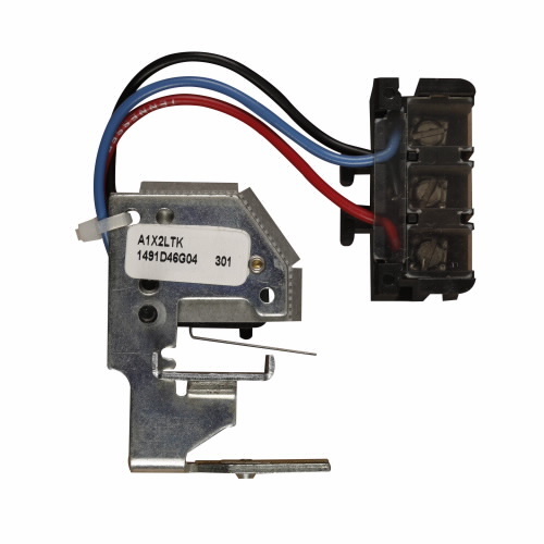A1X4PK Field Left Side Pole Mount Auxiliary Switch Installation Kit, 600 V AC/125/250 V DC, 1 Contacts, For Use With C Series Type HMCP L and M-Frame Molded Case Circuit Breaker, Pigtail Connection