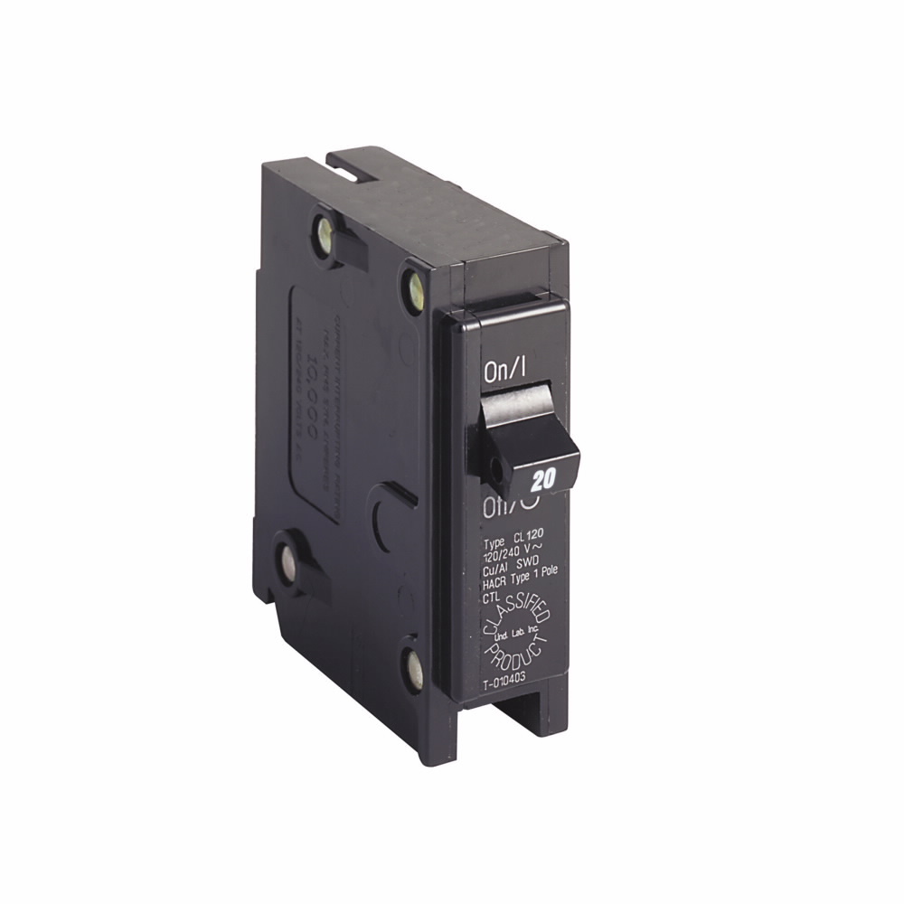 CL120 Miniature Circuit Breaker, 20 Amp, 1 Pole, 120/240V