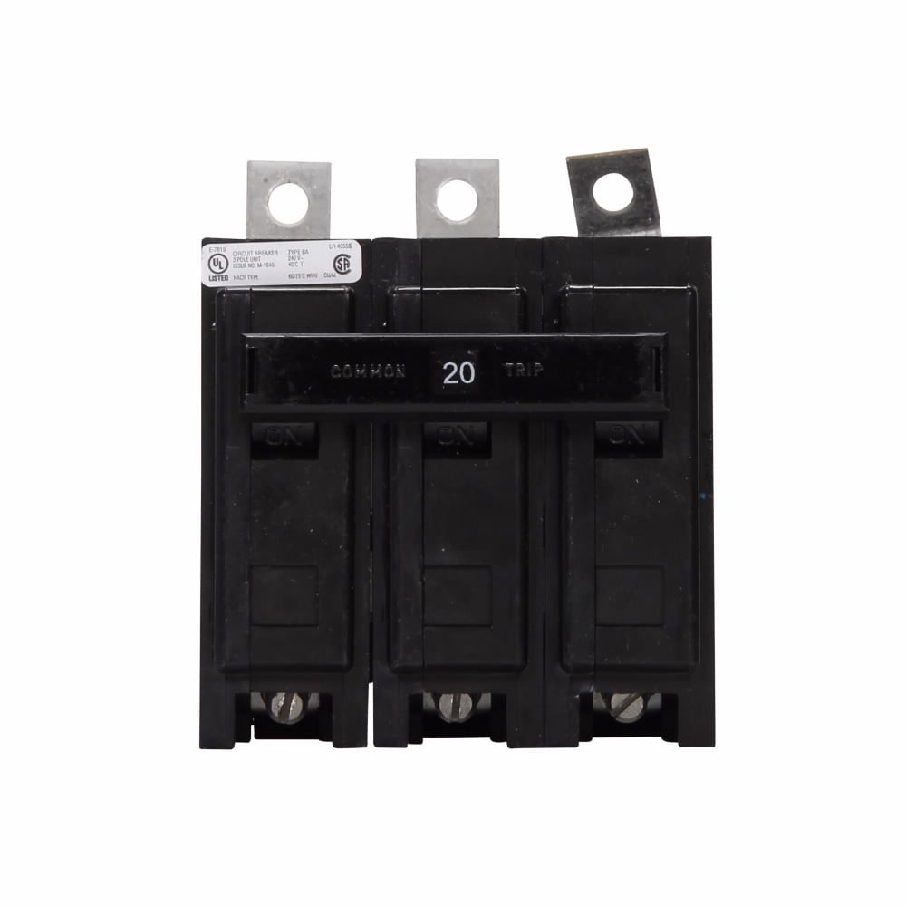 BAB3020H Miniature Circuit Breaker, 20 Amp, 3 Pole, 240V