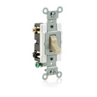 15 Amp, 120/277 Volt, Toggle Double-Pole AC Quiet Switch, Commercial Spec Grade, Grounding, Side Wired, - White