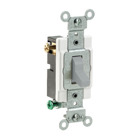 15-Amp, 120/277-Volt, Toggle 3-Way AC Quiet Switch, Commercial Grade, Grounding, Gray