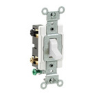 15 Amp, 120/277 Volt, Toggle 4-Way AC Quiet Switch, Commercial Spec Grade, Grounding, Side Wired, - White