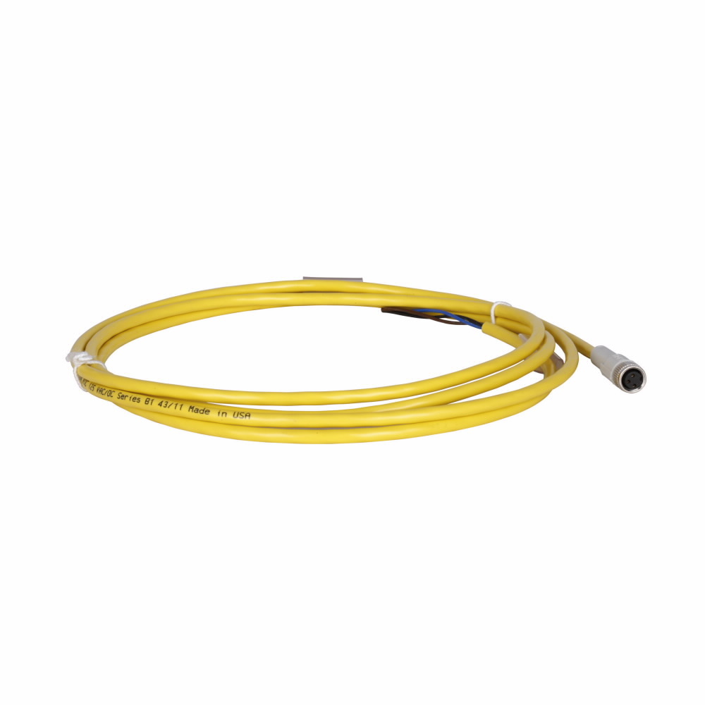 CSNS3A3CY2402 Global Plus 3-Wire Single End Photoelectric Sensor Cable Connector, 3-Pin Nano-Style Female Connector, 6-1/2 ft L Cable, 3 Poles