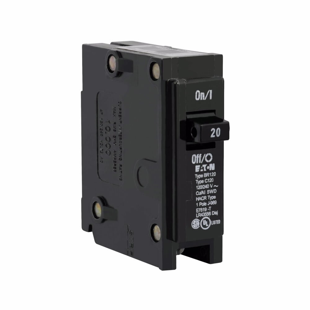 BR120 Circuit Breaker, 20 Amp, 1 Pole, 120/240V