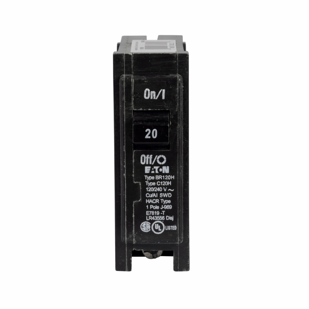 BR120H Type BR High Magnetic Circuit Breaker, 120/240 V AC, 20 A, 10 kA Interrupt, 1 Poles