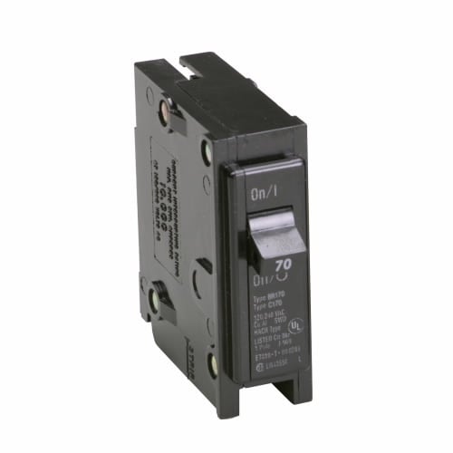 BR170 Type BR Circuit Breaker, 120/240 V AC, 70 A, 10 kA Interrupt, 1 Poles