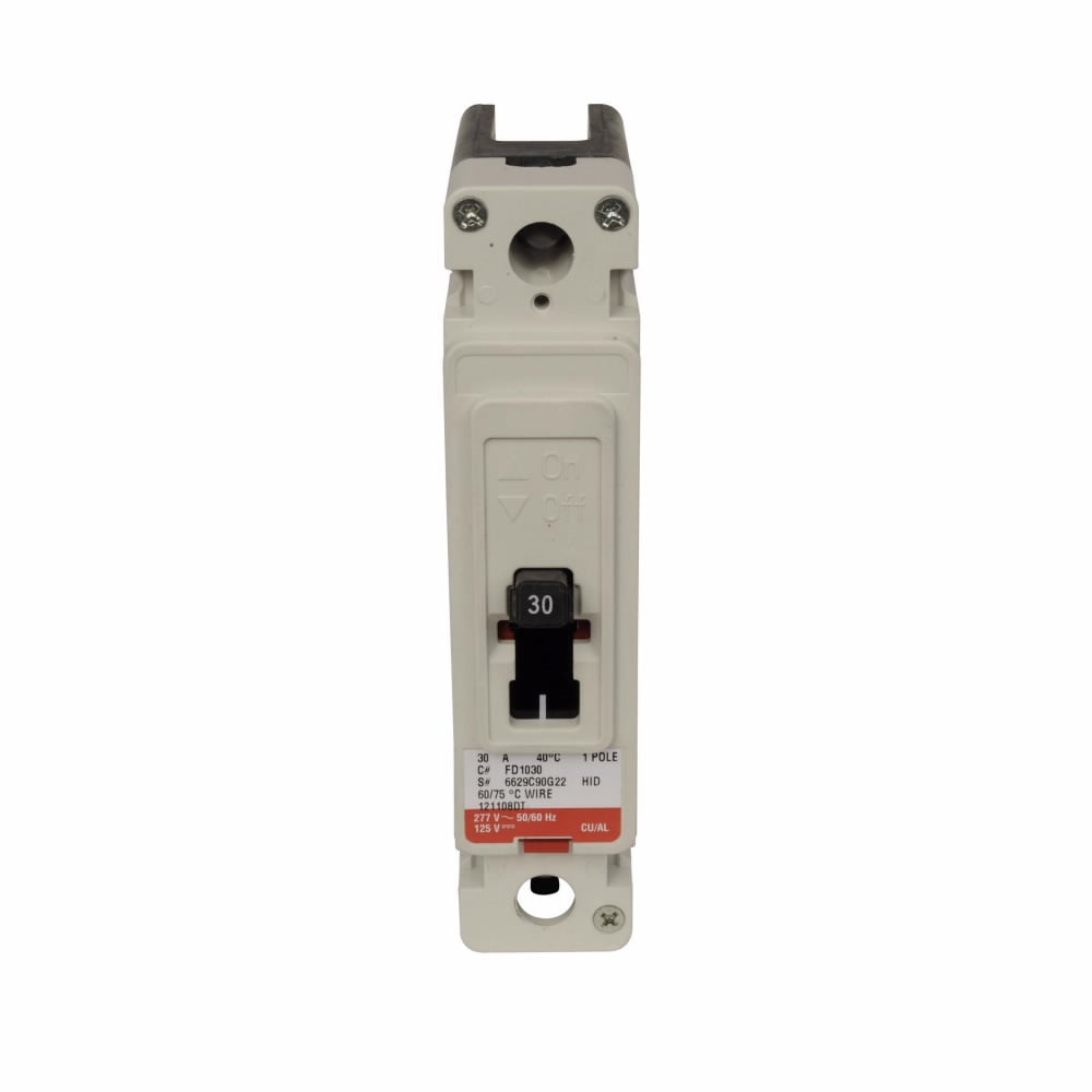 FD1030 C Series Type FD Molded Case Circuit Breaker, 347 V AC/125 V DC, 30 A, 18/35 kA Interrupt, 1 Pole, Thermal Magnetic Trip