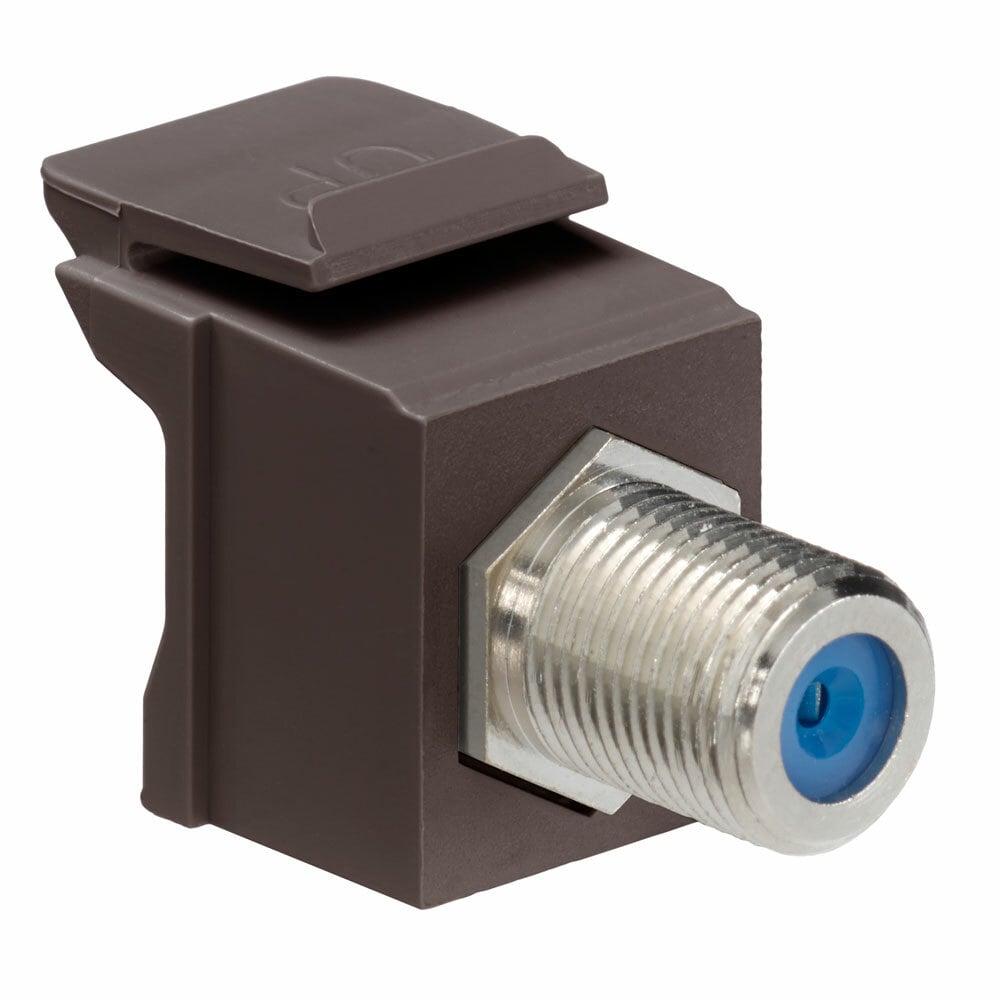 41084-FBF Decora QuickPort Feed Through F-Type Adapter, Jack End A, Jack End B, Brown